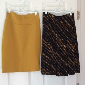 Lularoe EUC Skirts Size XS Cassie Madison Mustard